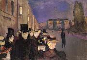 Edvard Munch Evening on karl johan sireet oil painting artist